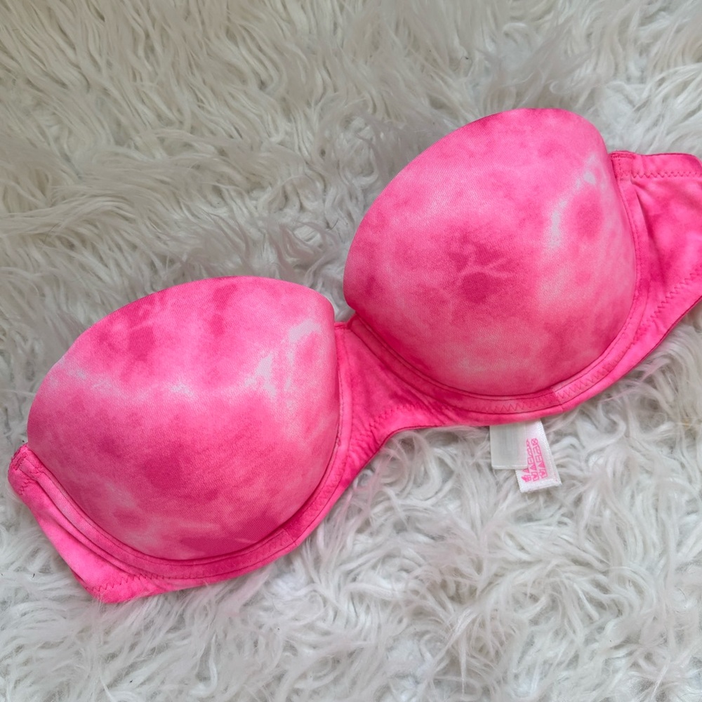 Victorias Secret PINK Tie Dye Wear Everywhere Multi Way Strapless Push Up Bra